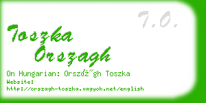 toszka orszagh business card